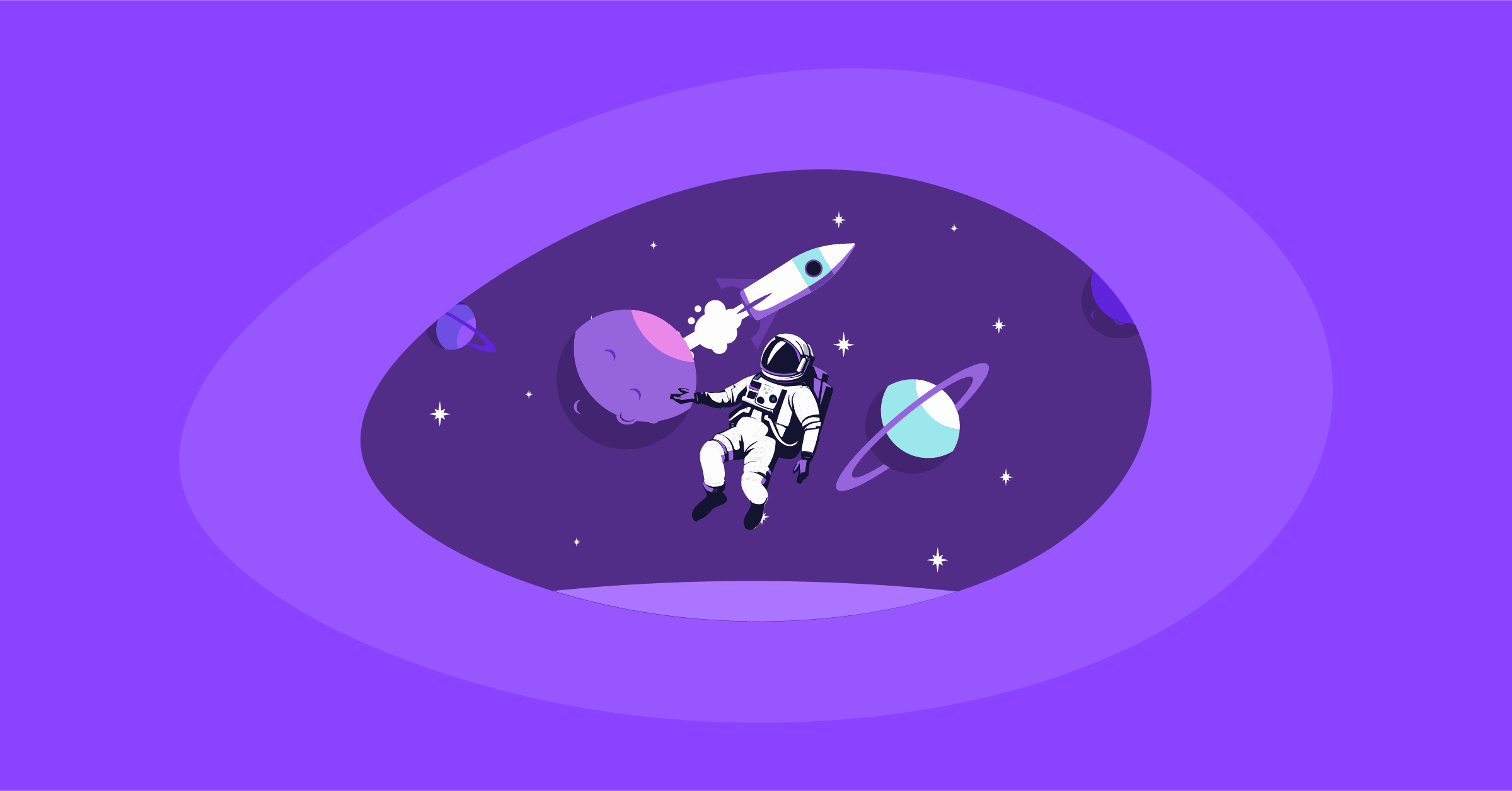Illustration of an astronaut in space