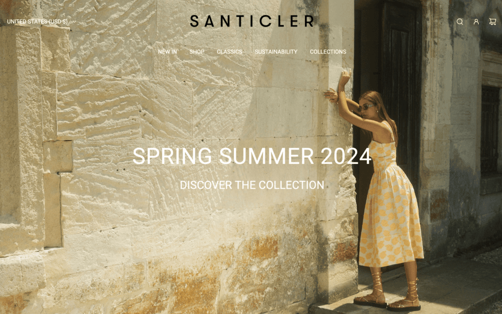 Screenshot of the Santicler front page