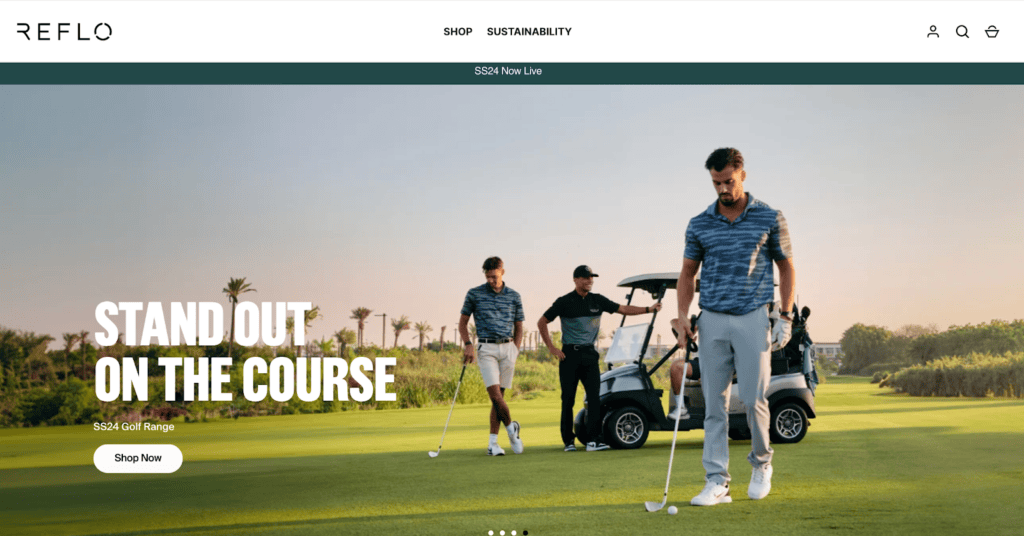 Screenshot of the Reflo front page