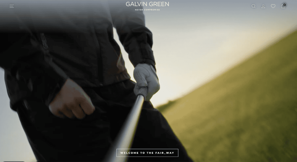 Screenshot of the Galvin Green front page