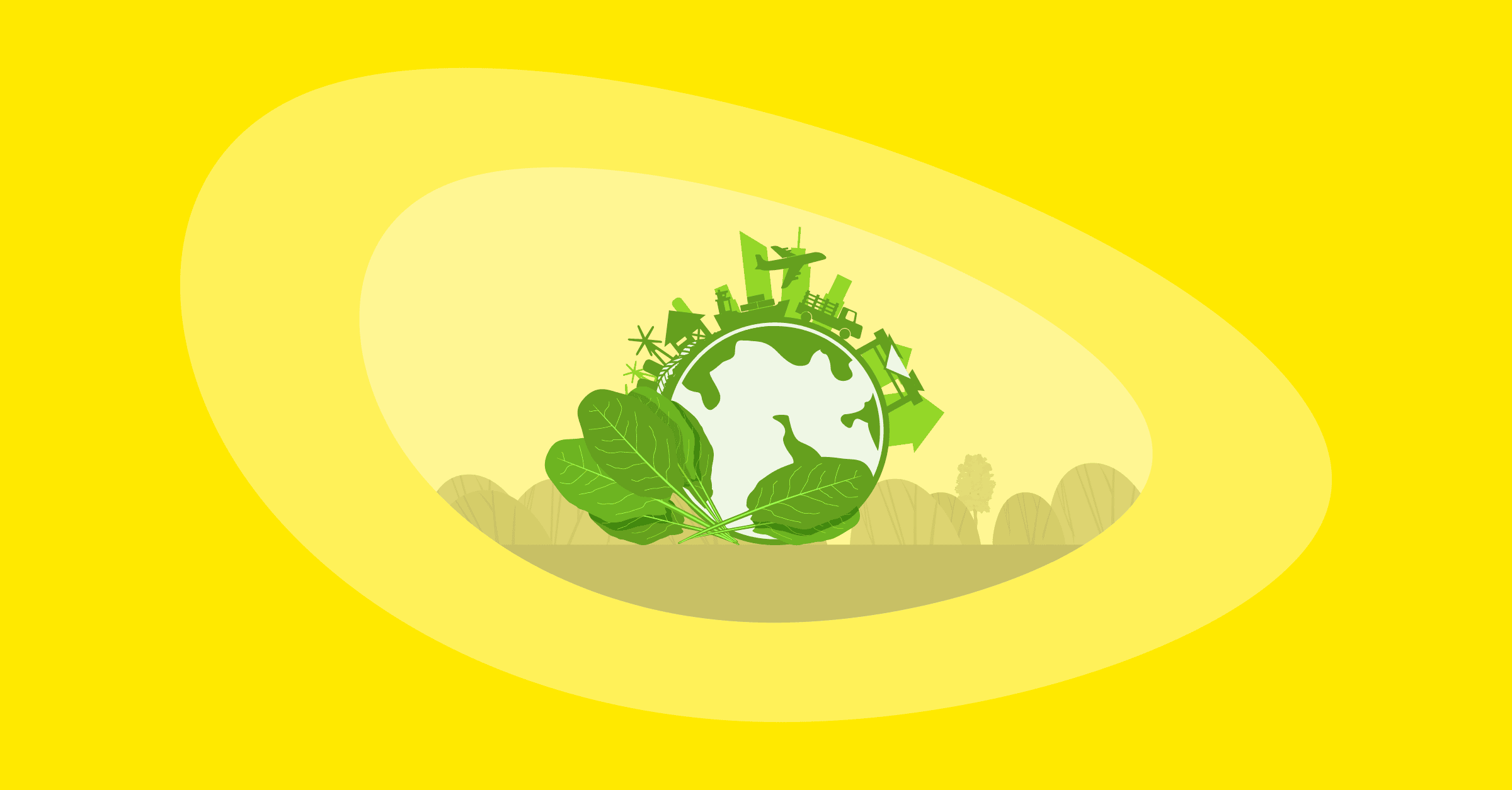 Illustration of the environmental impact of spinach