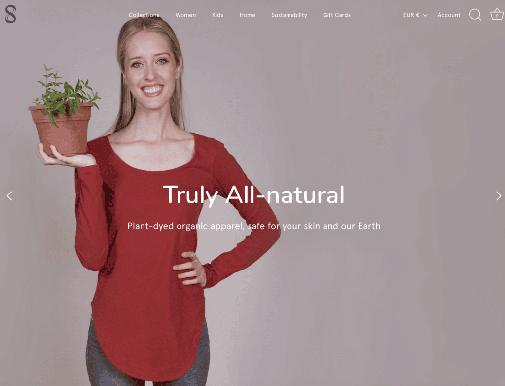 Screenshot of the Sustain by Kat front page