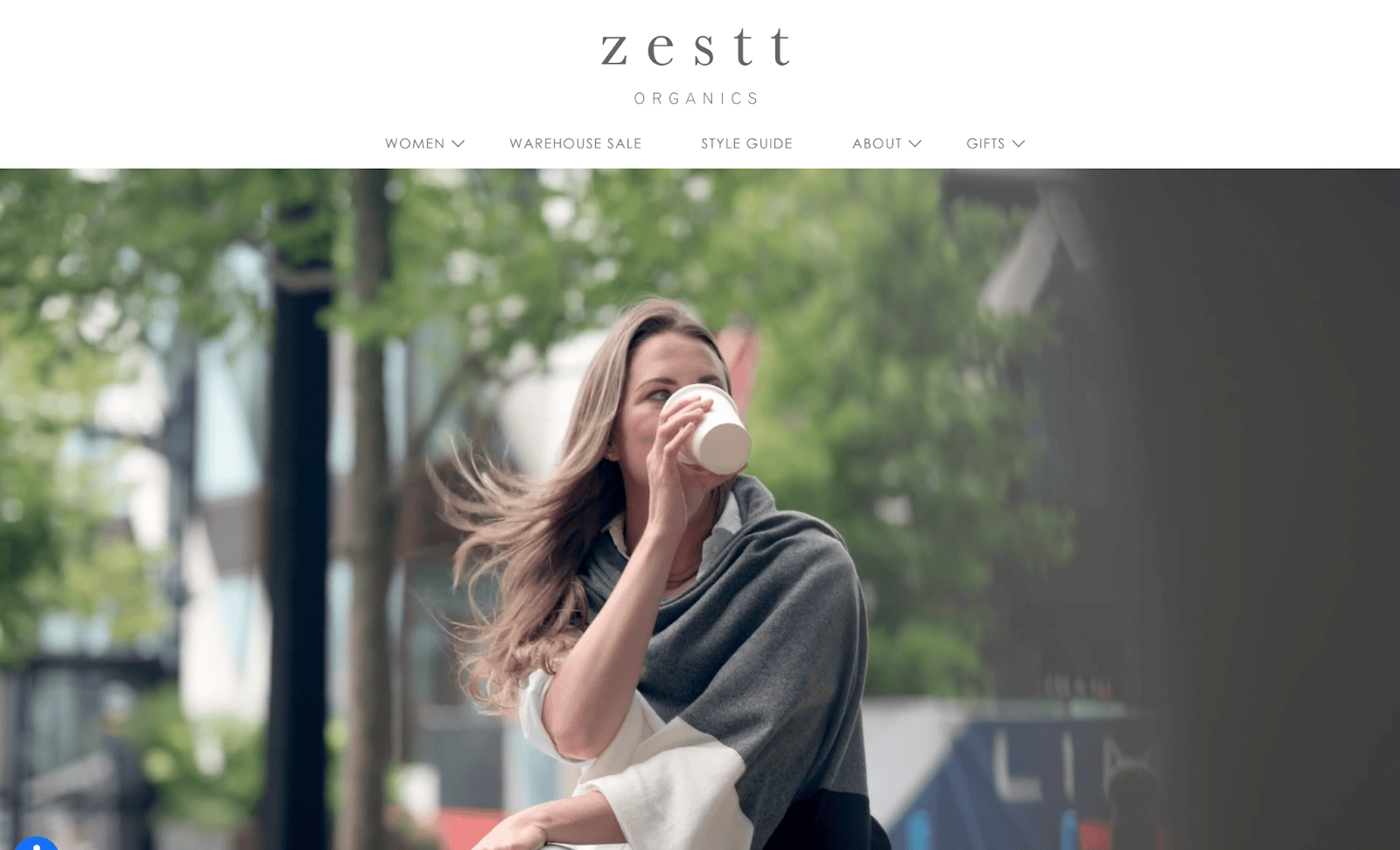 zestt organics - front page Screenshot of the zestt organics front page