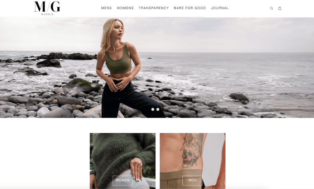 Screenshot of the Mighty Good Basics front page