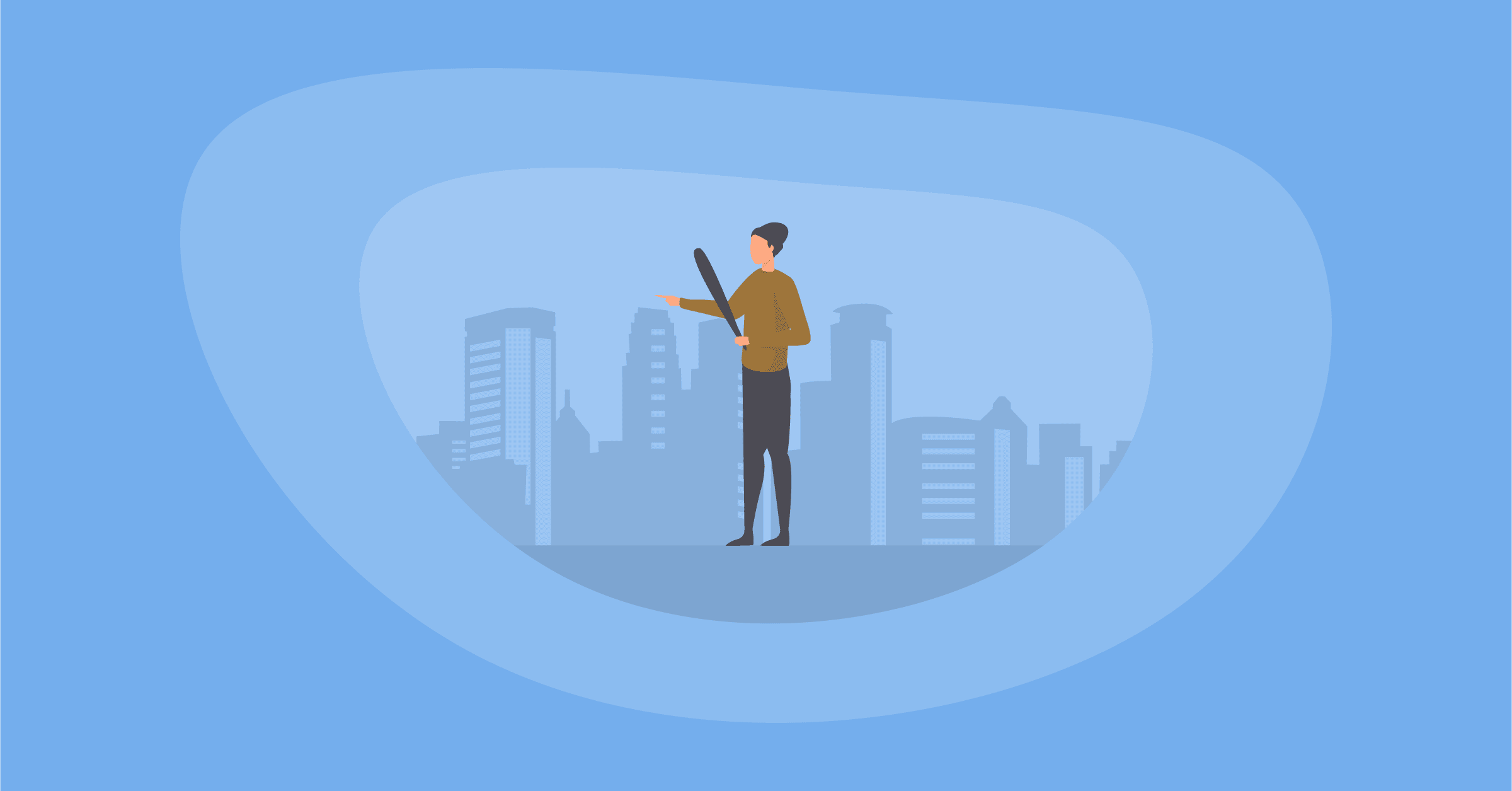 Illustration of a person holding a bat