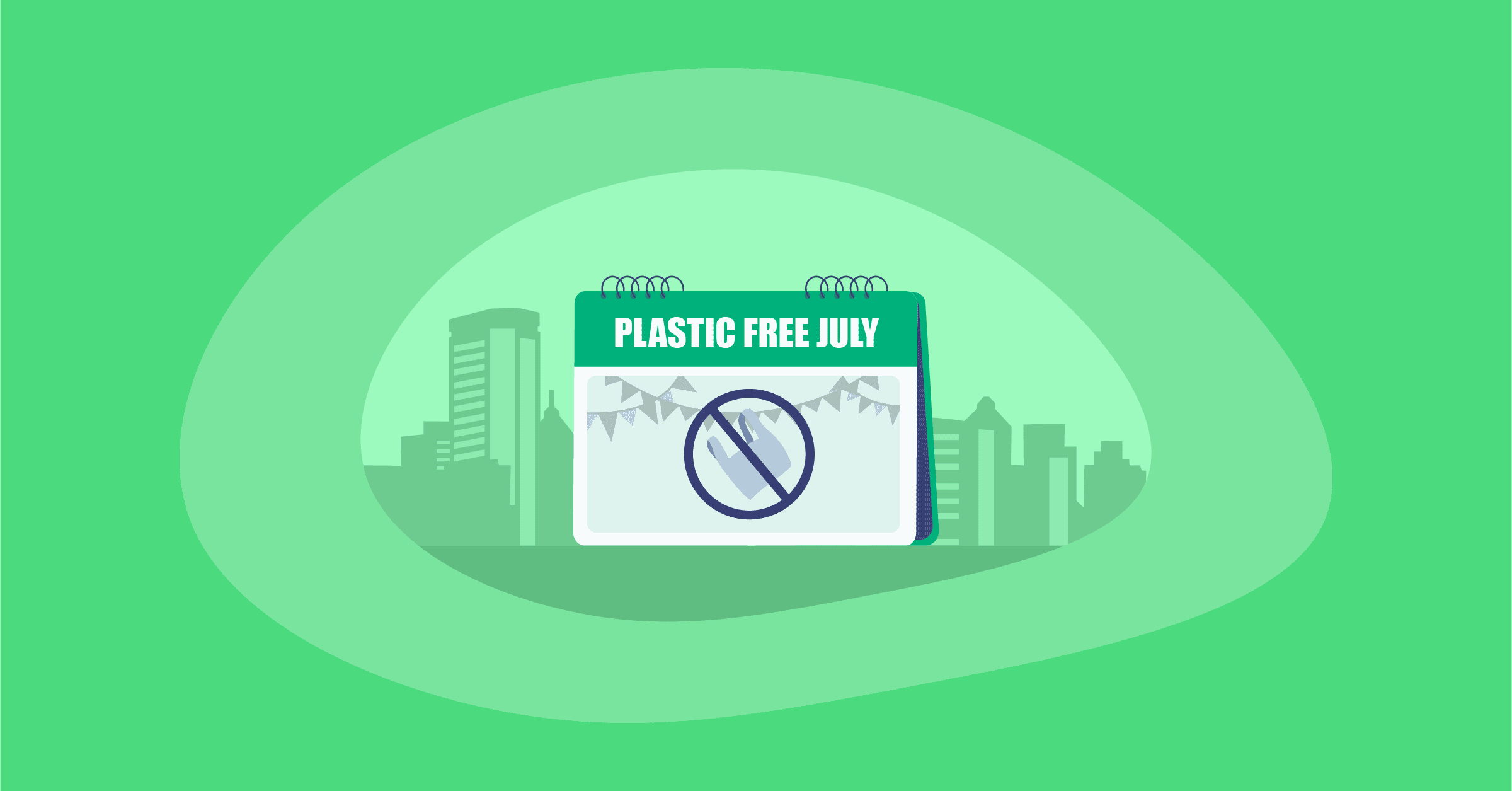 Illustration of Plastic Free July