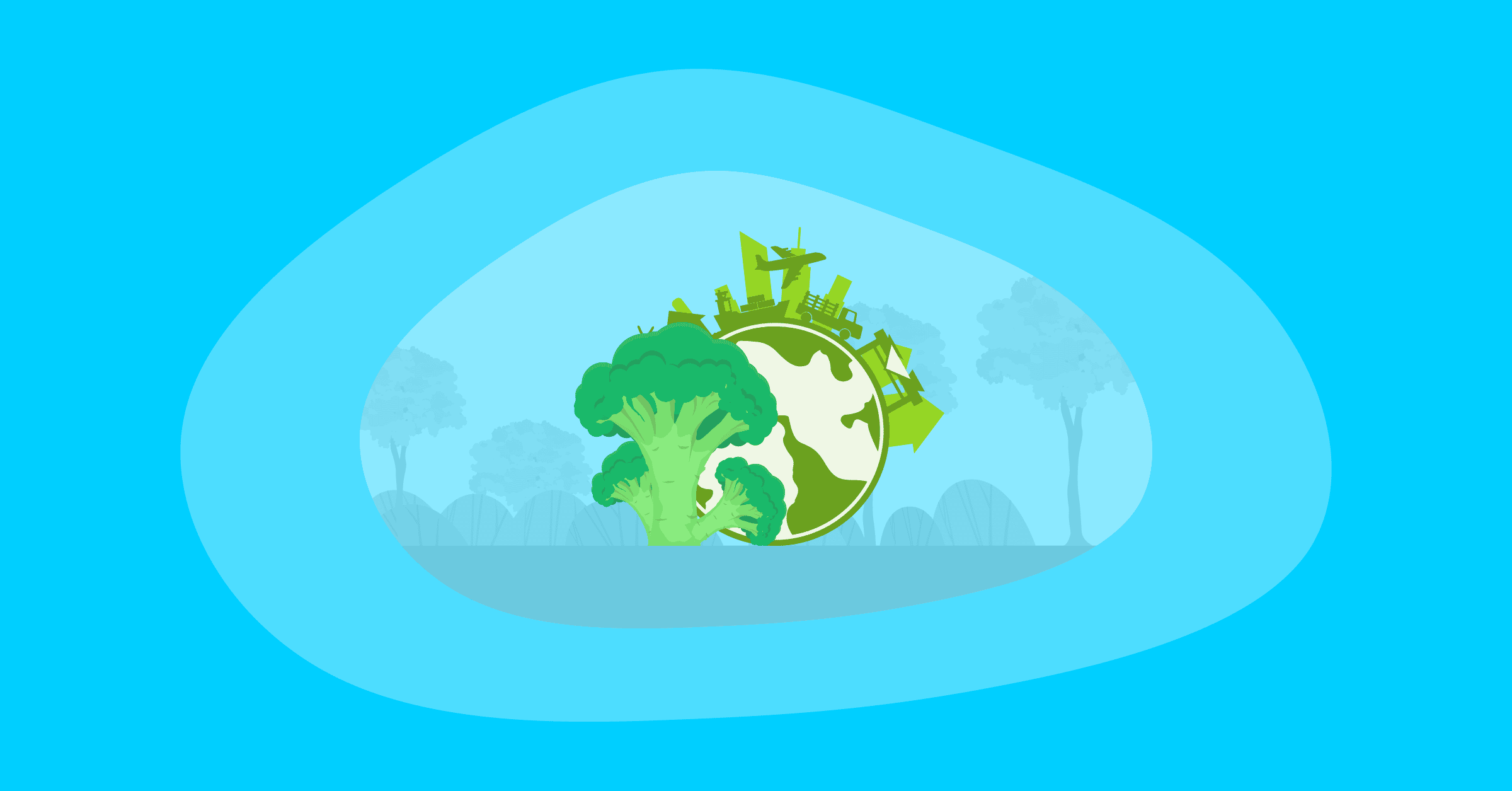 Illustration of the environmental impact of brocolli