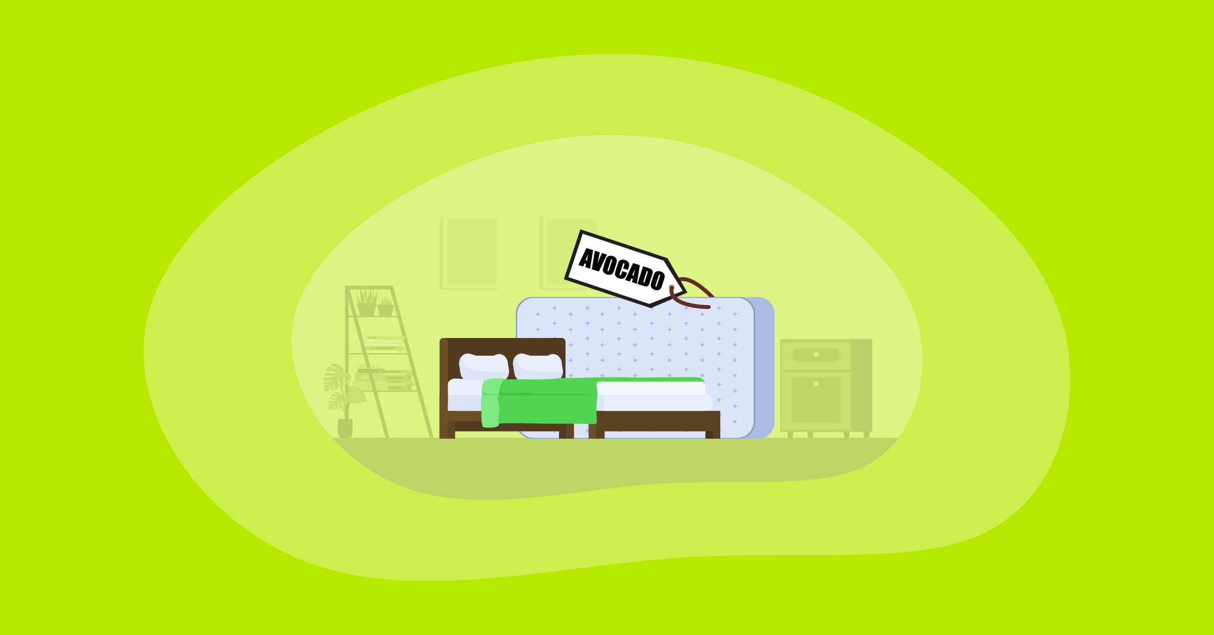 Illustration of avocado mattresses