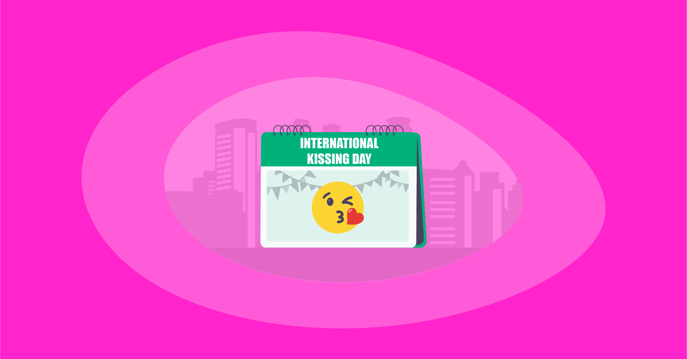 Illustration of International Kissing Day