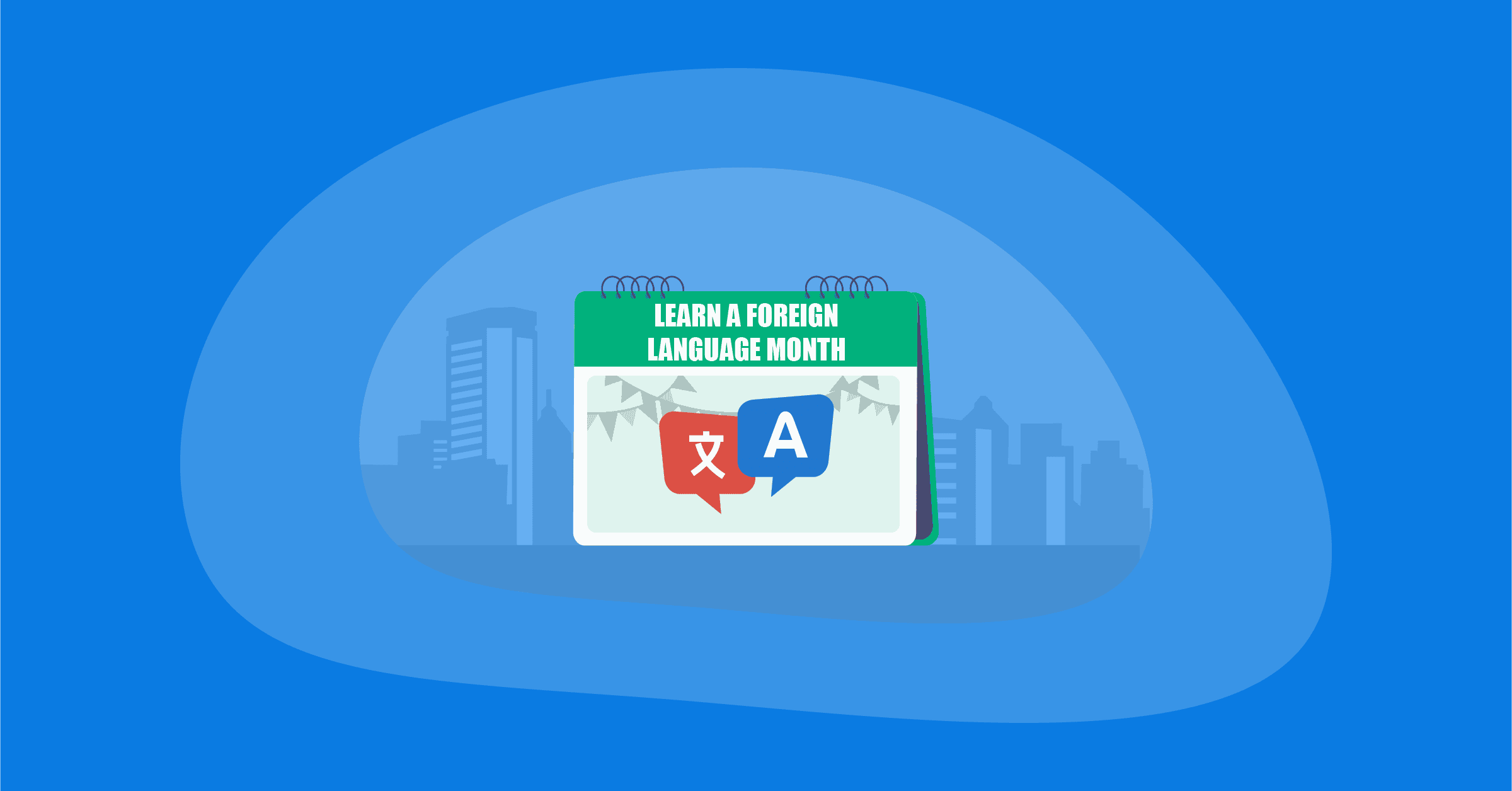 Illustration of Learn a Foreign Language Month