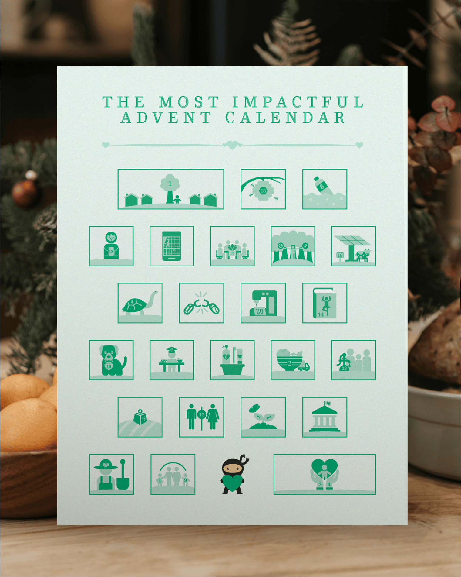 Mockup image of The Most Impactful Advent Calendar in a living room setting