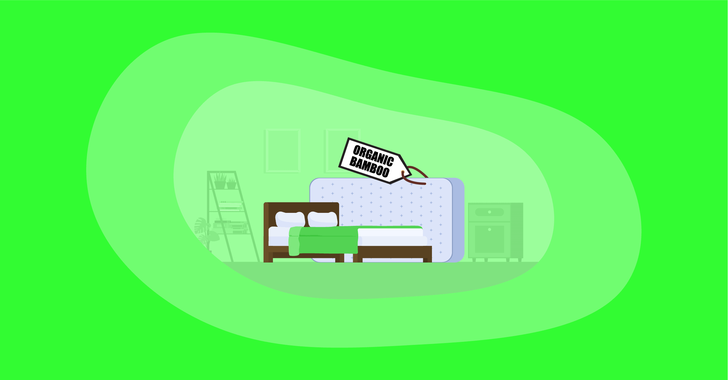 Illustration of organic bamboo mattresses