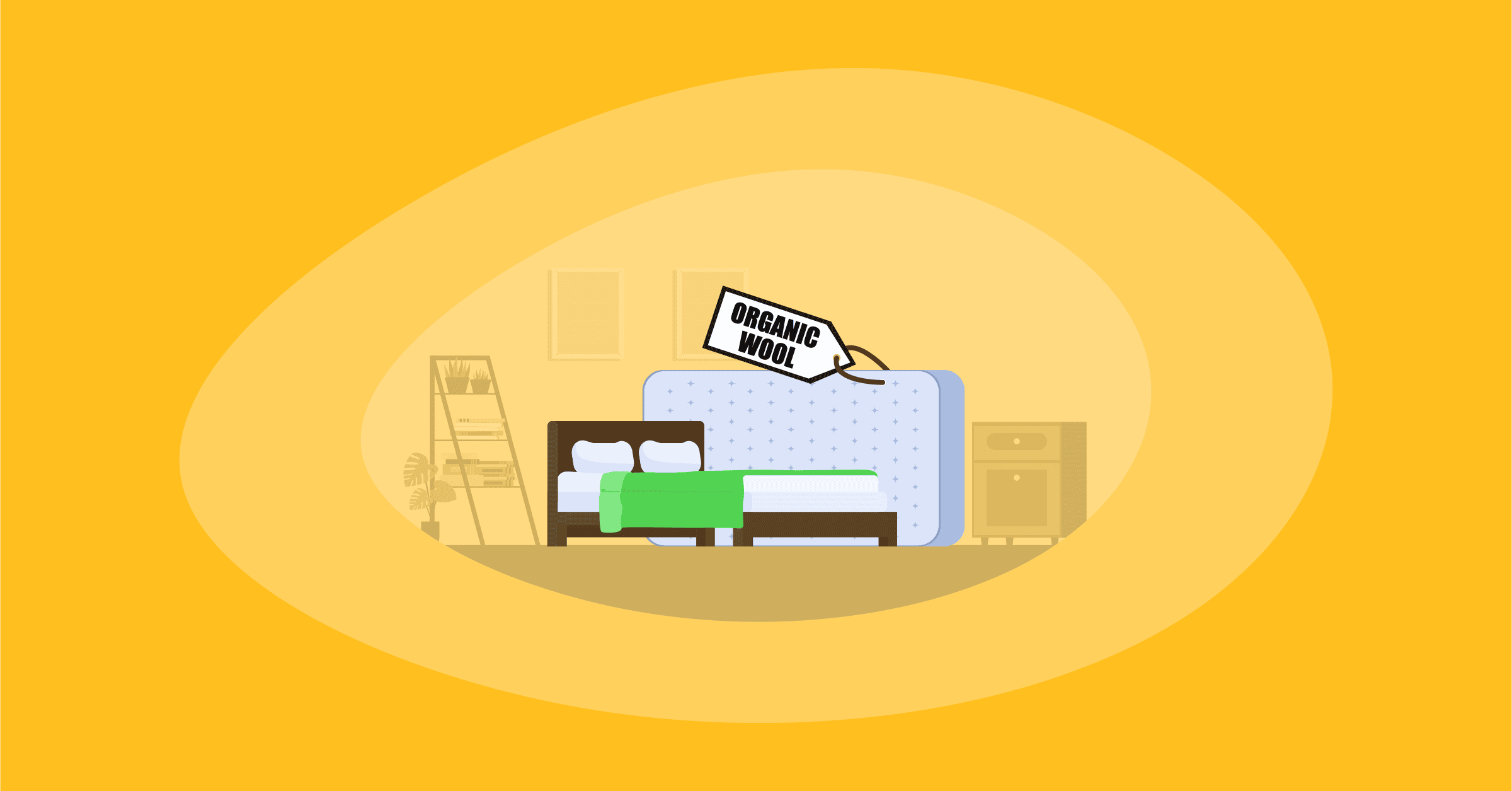Illustration of organic wool mattresses