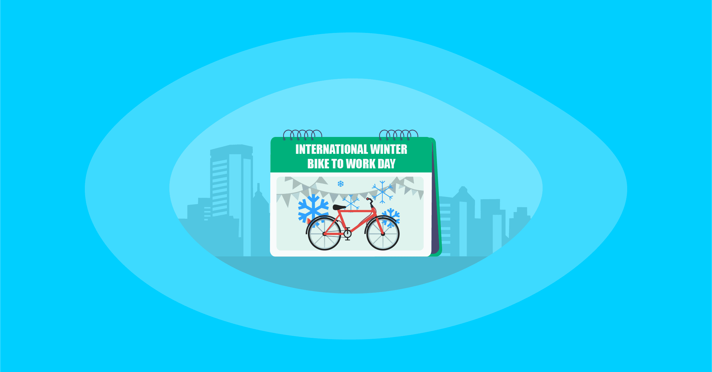 Illustration of International Winter Bike to Work Day