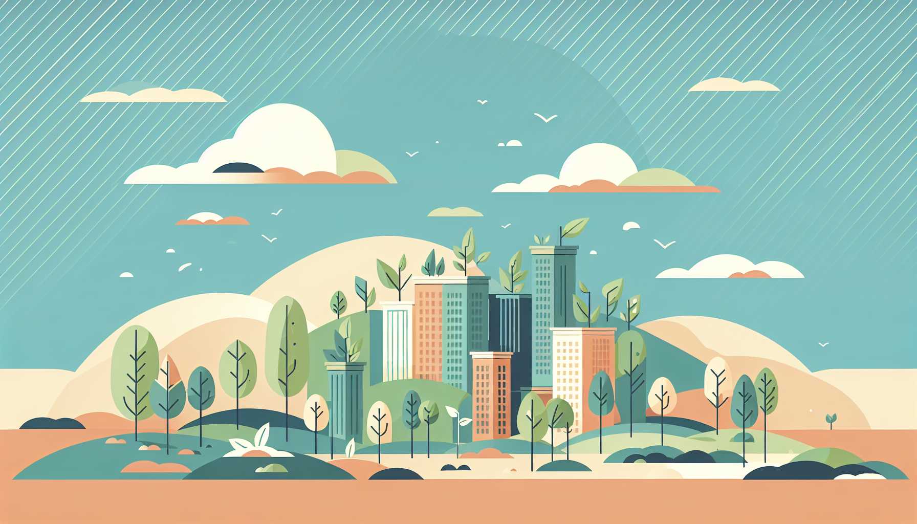 Illustration of serene cityscape