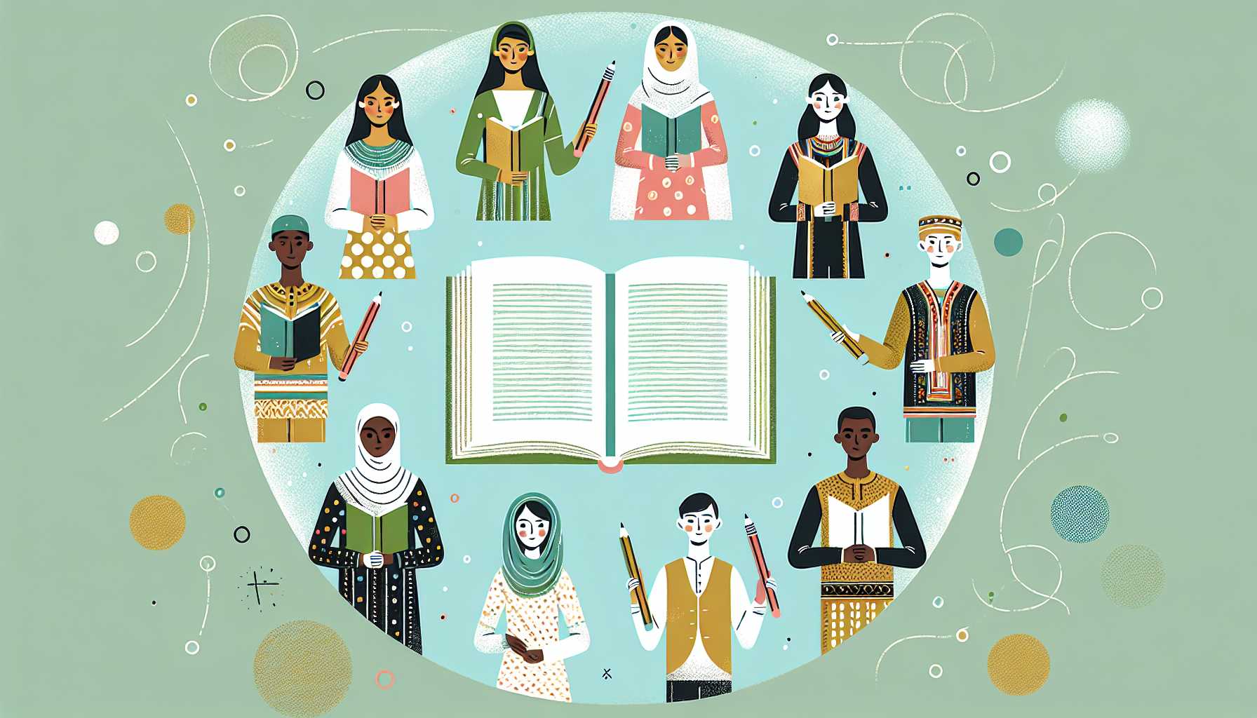 Illustration of diverse figures united