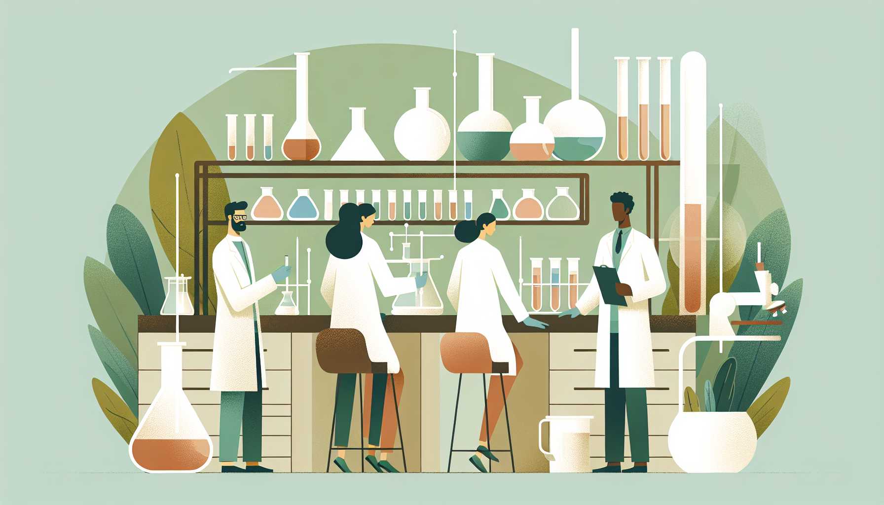Illustration of scientists in lab