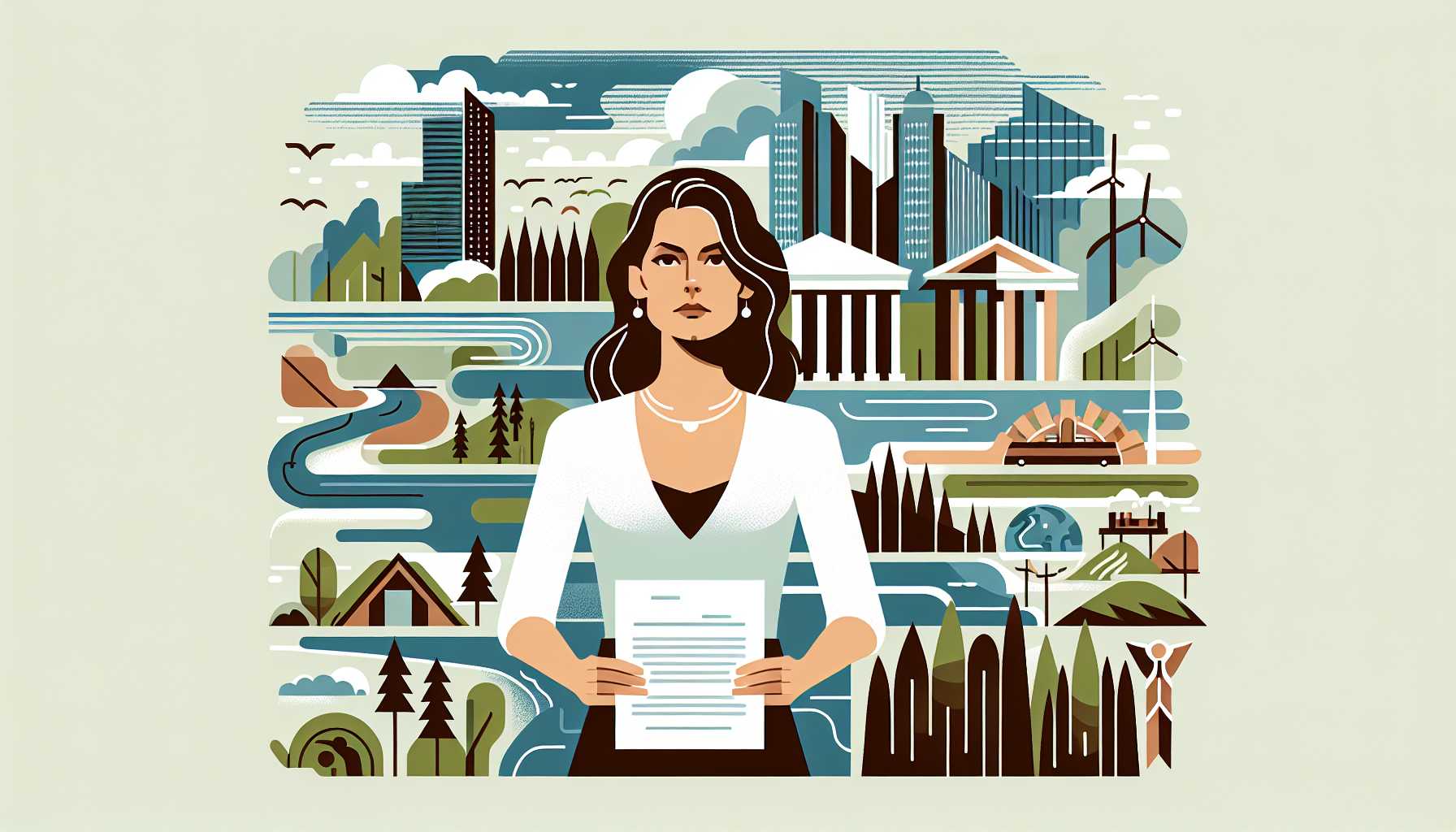 Illustration of a strong woman advocating for rights