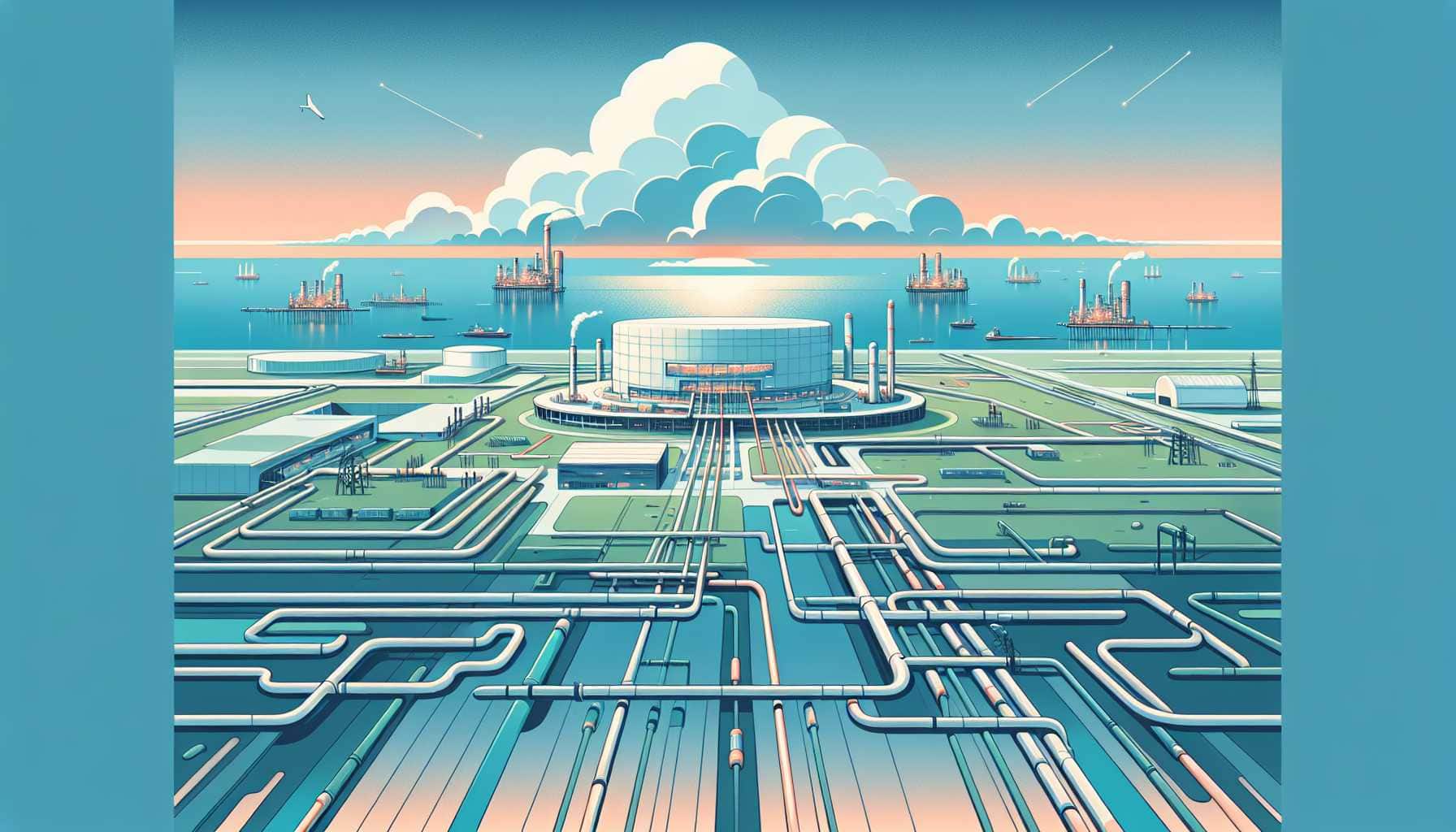 Illustration of carbon capture facility