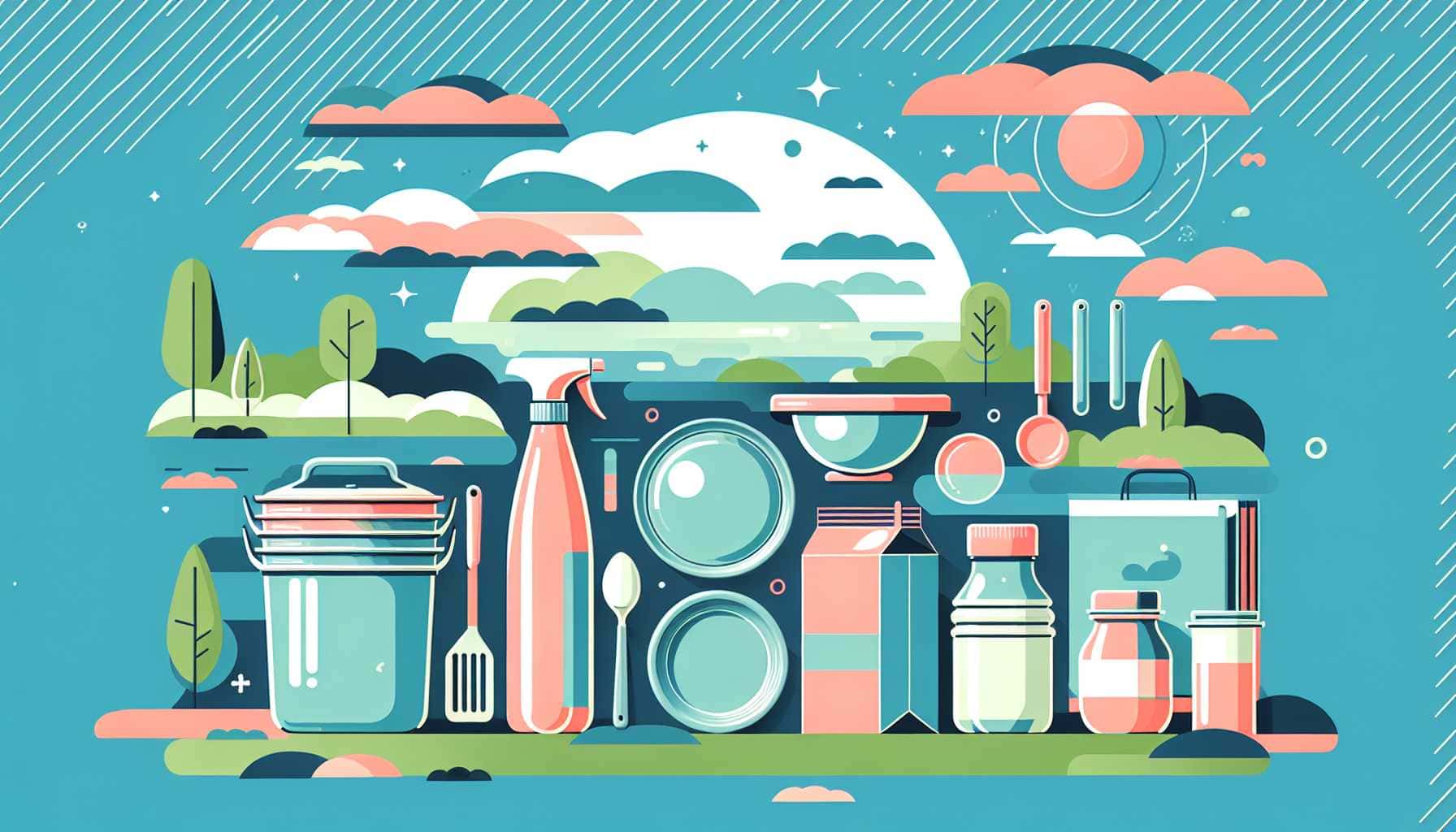 Illustration of household items