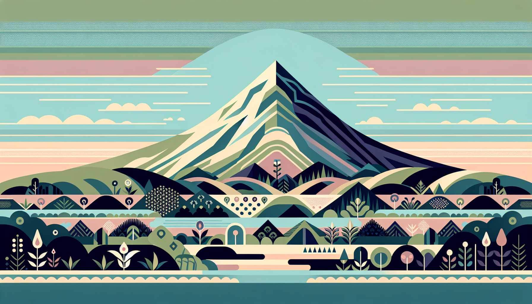 Illustration of Taranaki Maunga