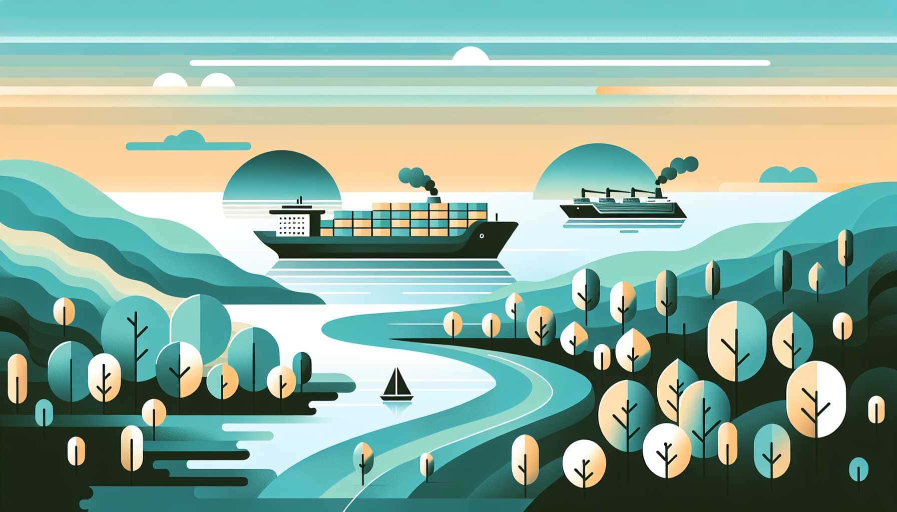 Illustration of ships collaborating