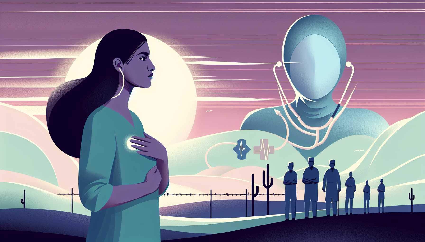 Illustration of a woman symbolizing human rights