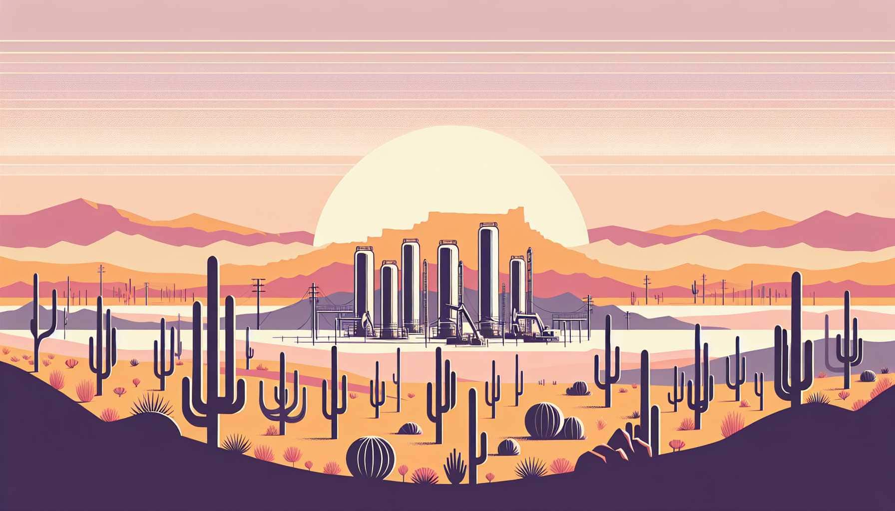 Illustration of New Mexico landscape