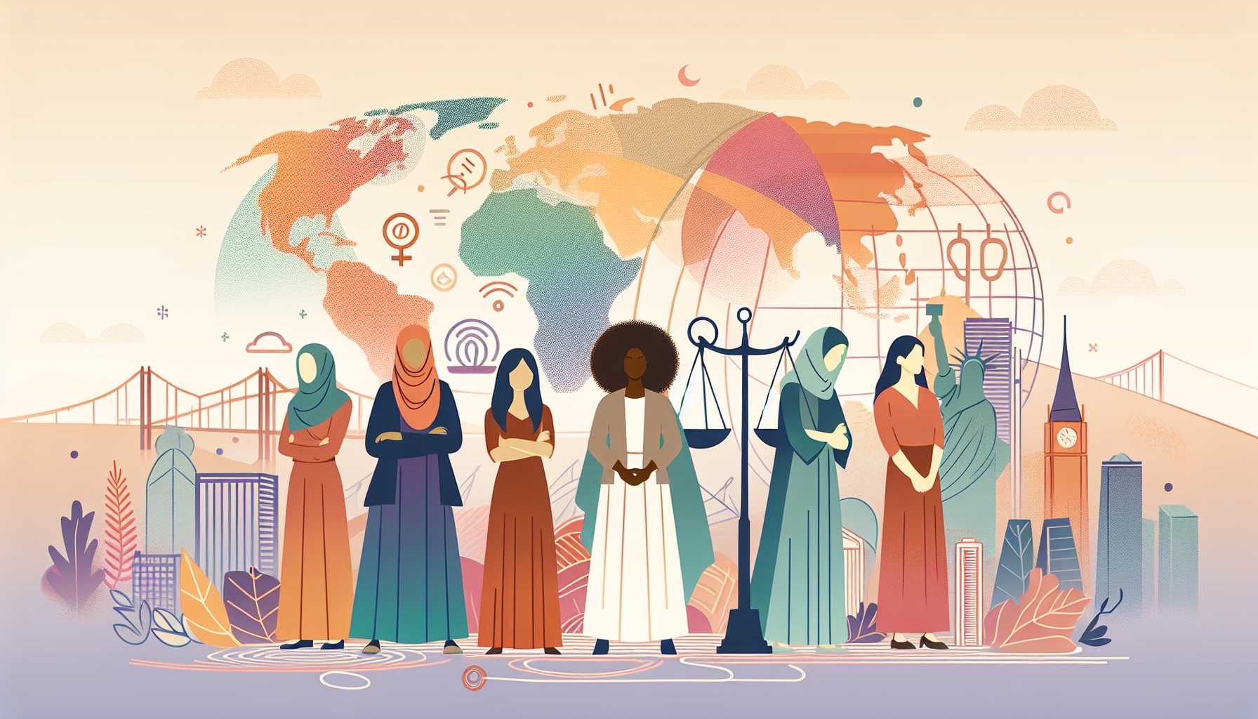 Illustration of diverse women united