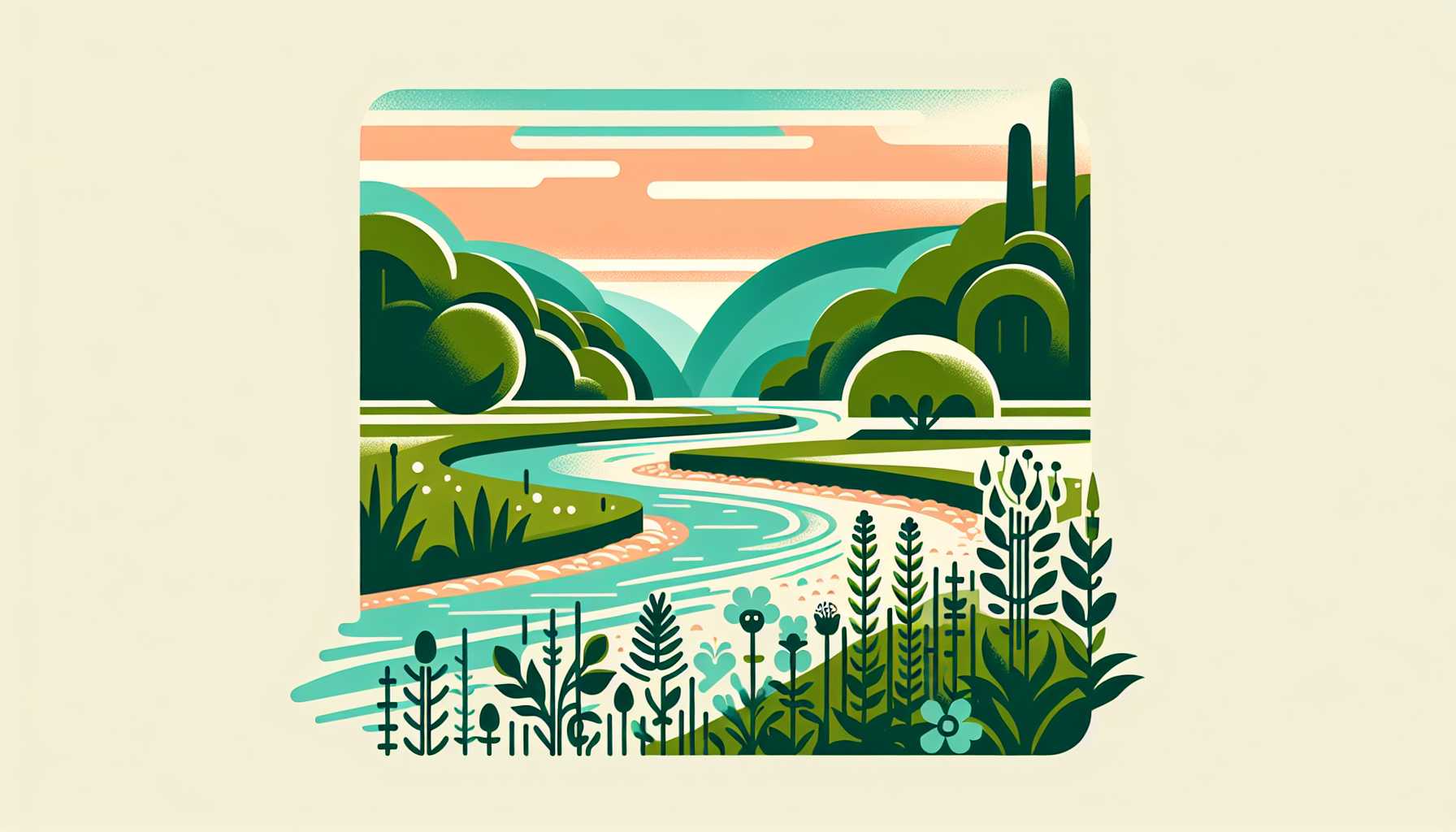 Illustration of River Ouse flowing