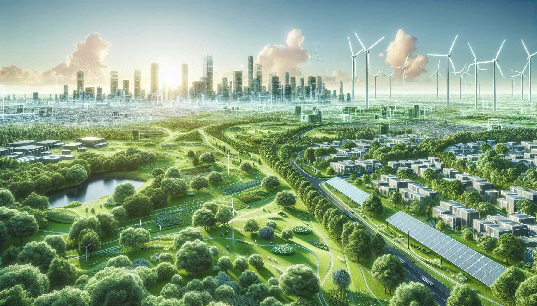 Illustration of vibrant urban landscape