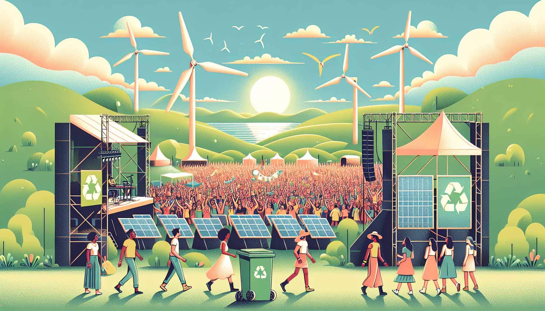 Illustration of vibrant music festival