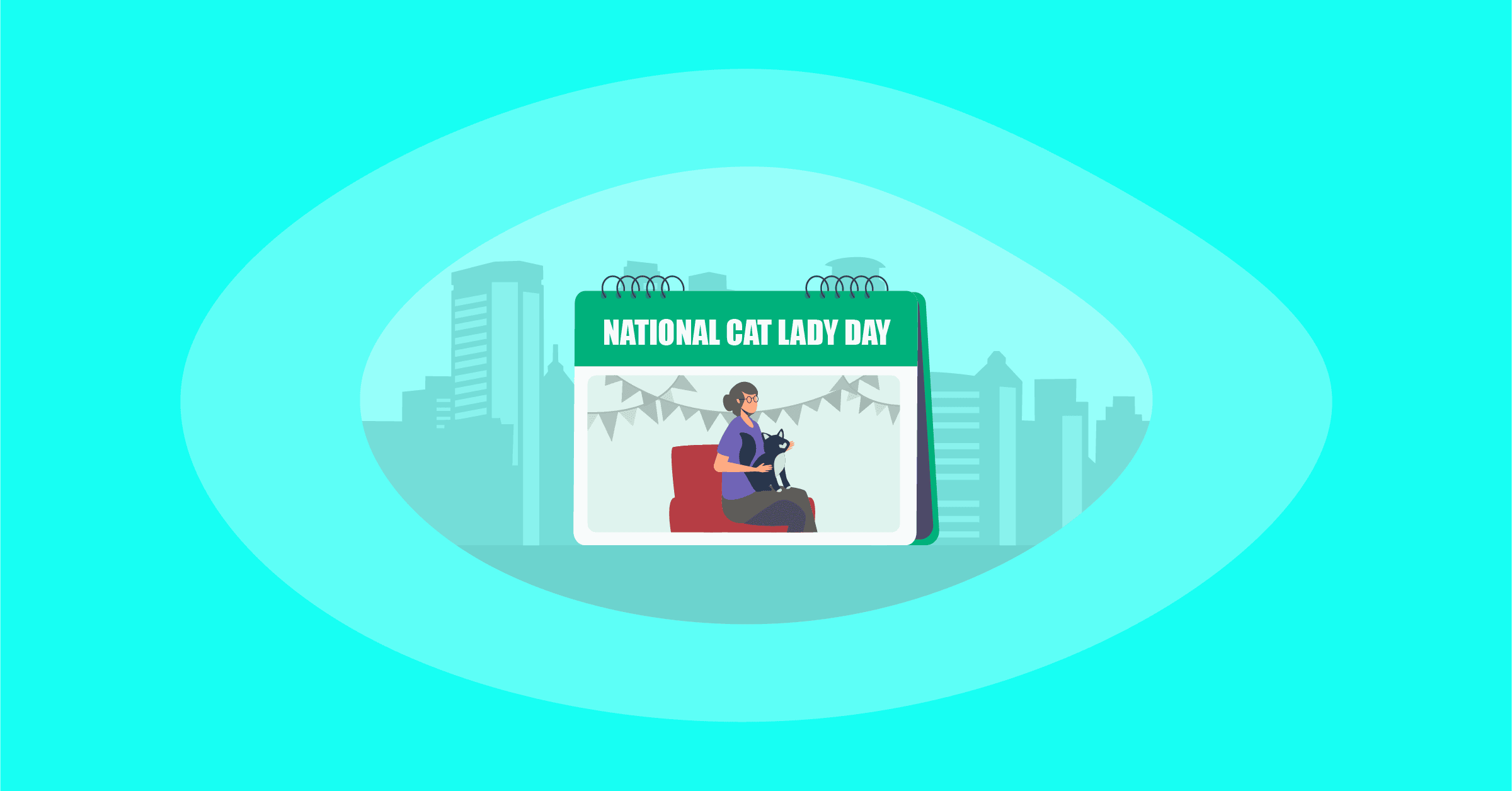 Illustration of National Cat Lady Day
