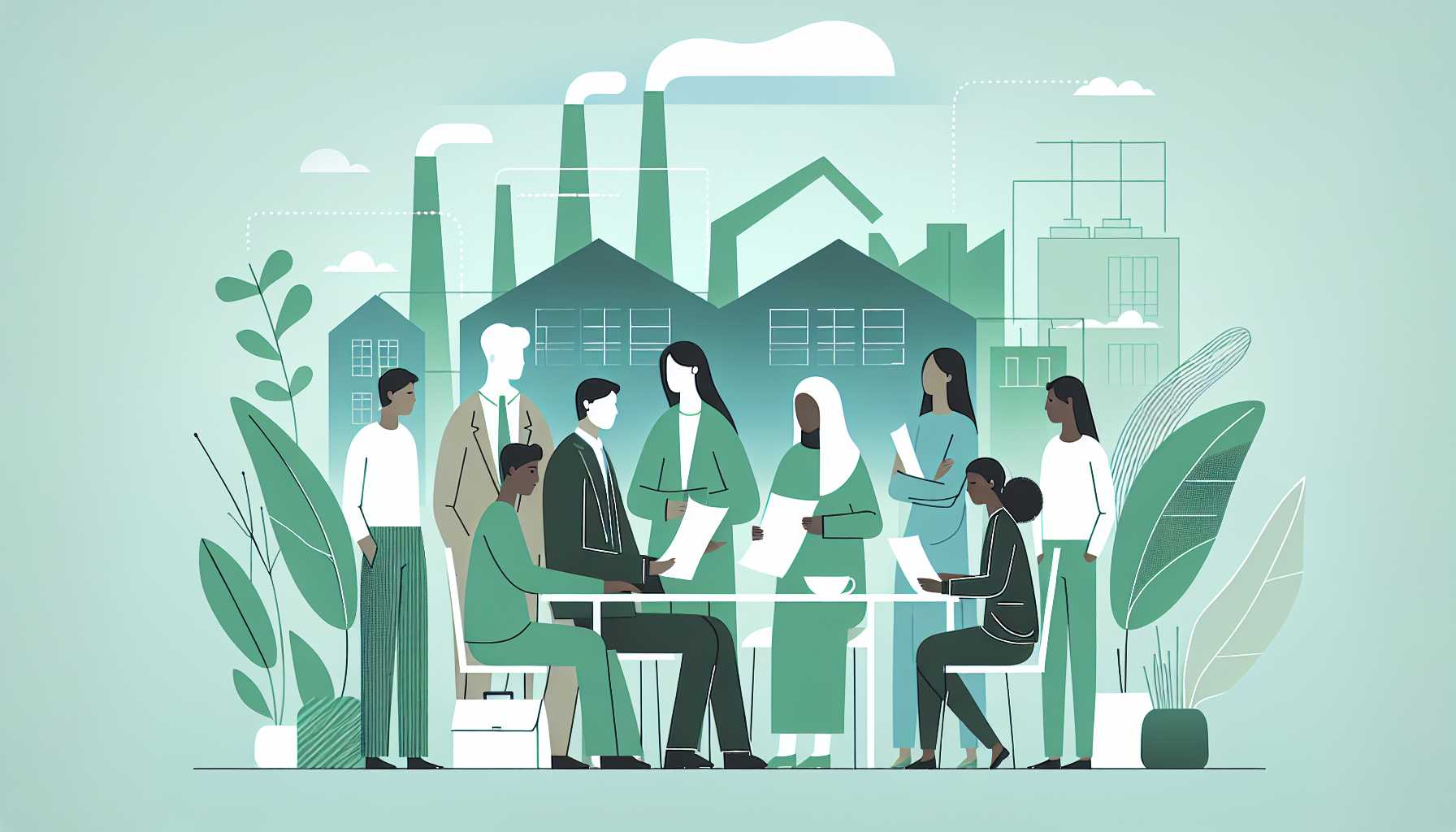 Illustration of diverse individuals collaborating