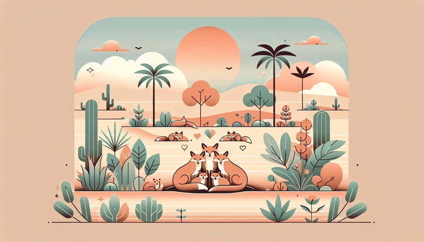 Illustration of foxes in sanctuary