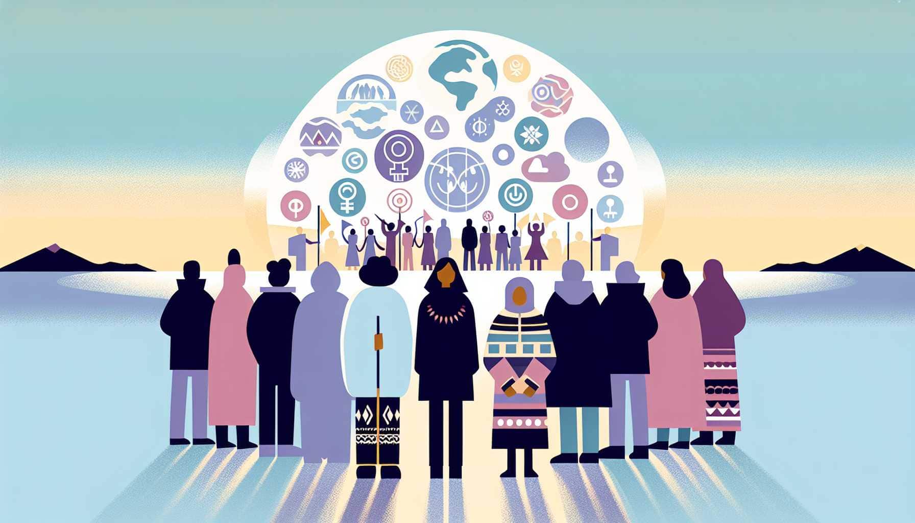 Illustration of diverse Indigenous youth leaders