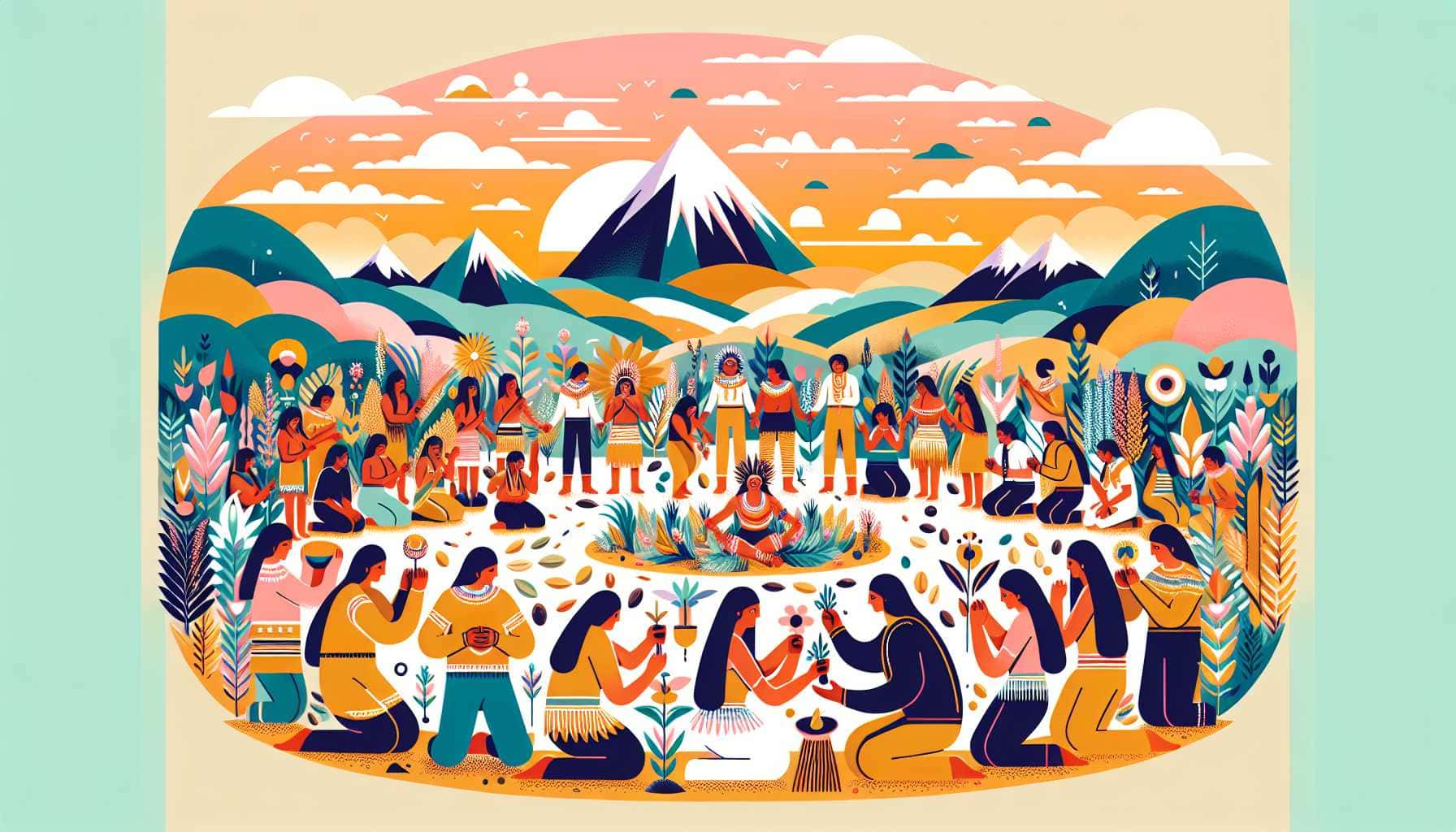 Illustration of Nasa people performing Saakhelu