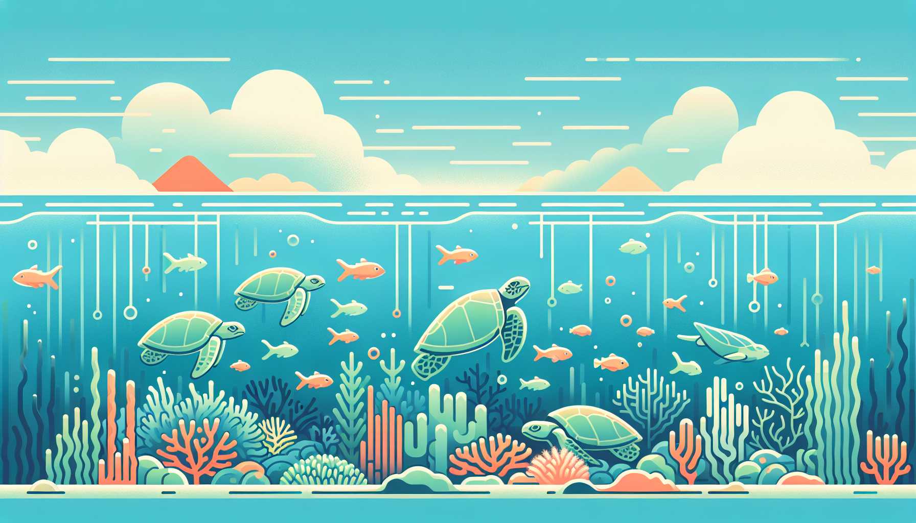 Illustration of vibrant underwater scene