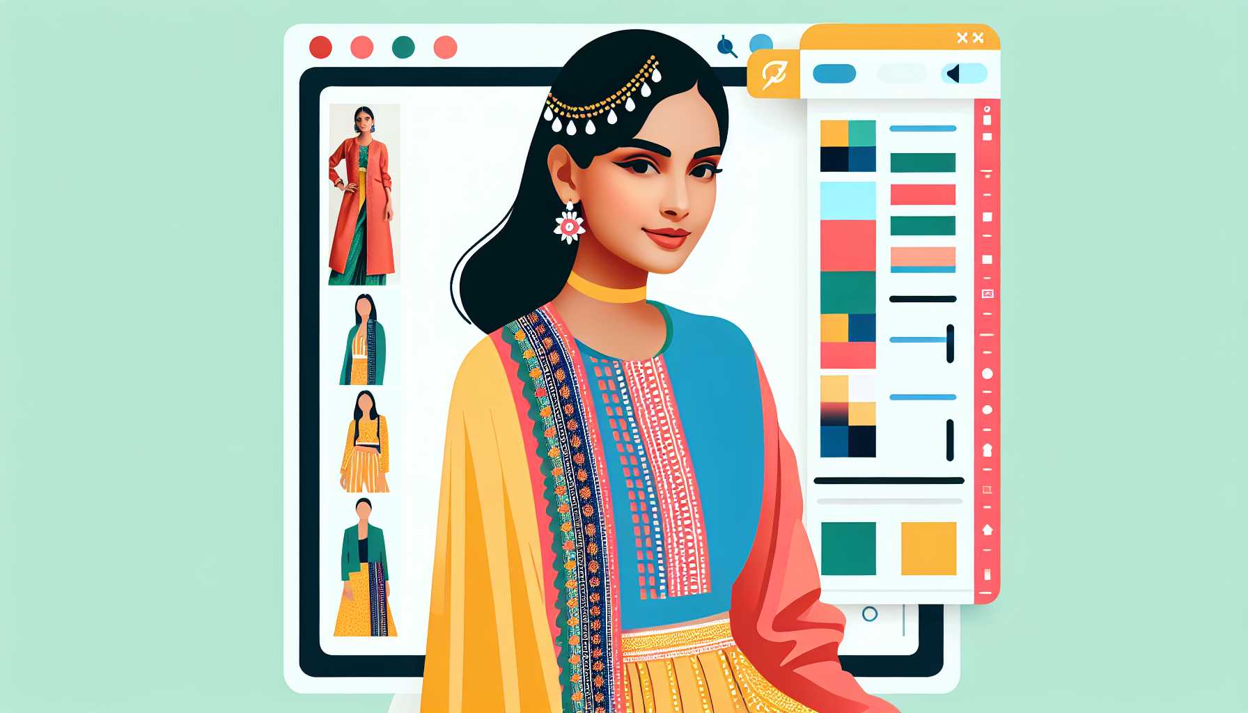 Illustration of a fashion model