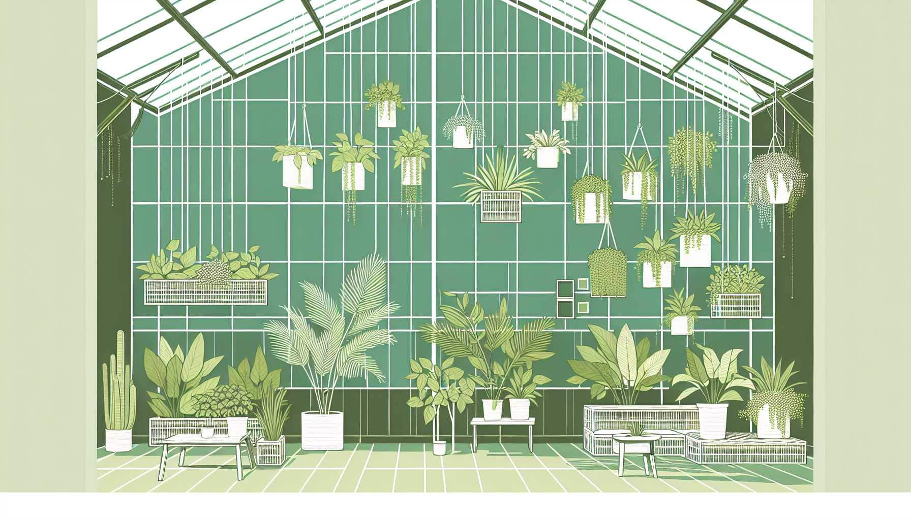 Illustration of a greenhouse interior
