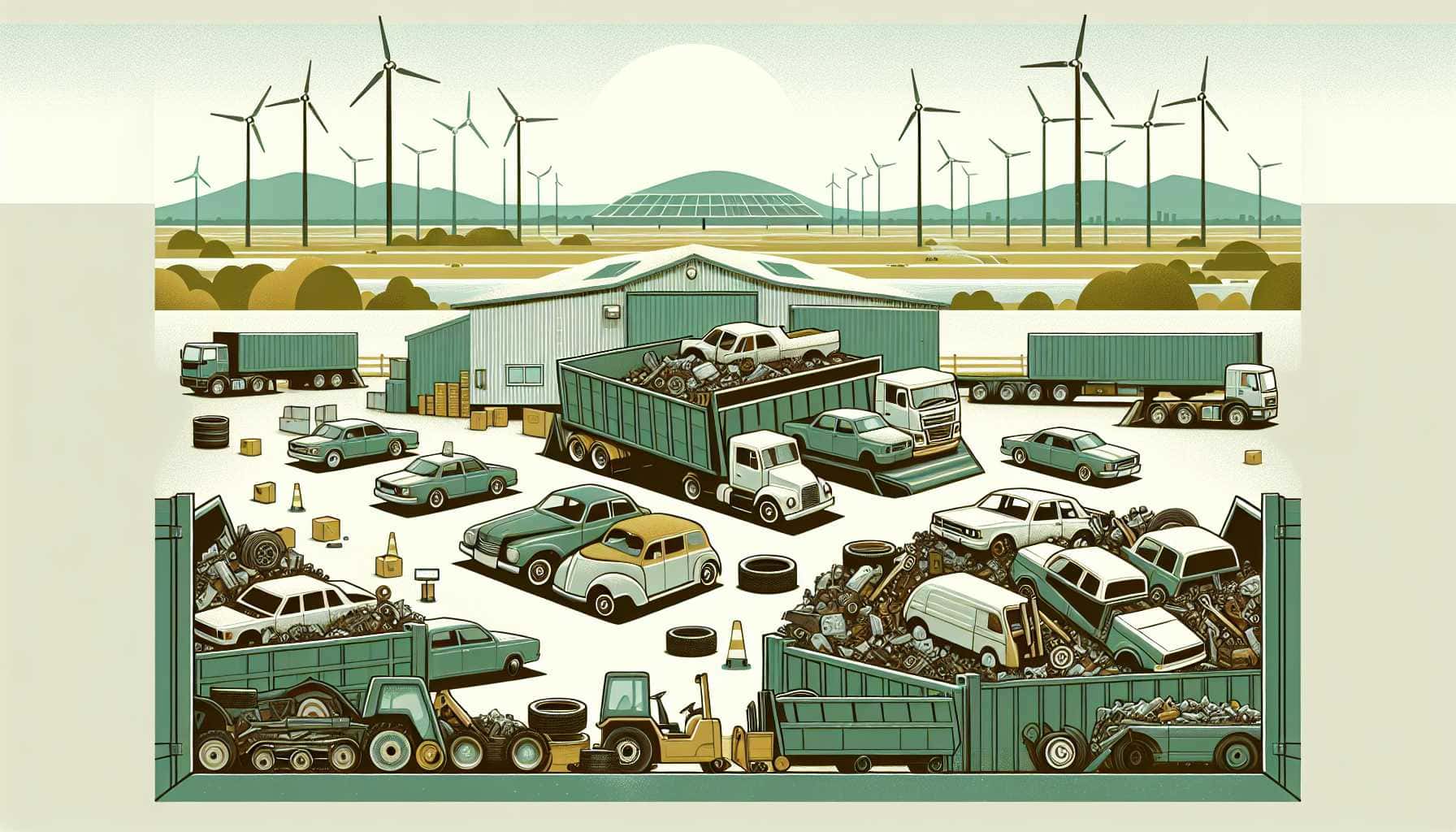 Illustration of eco-friendly car recycling