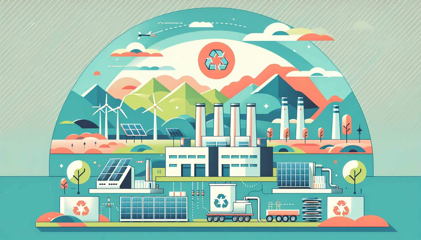 Illustration of a recycling ecosystem