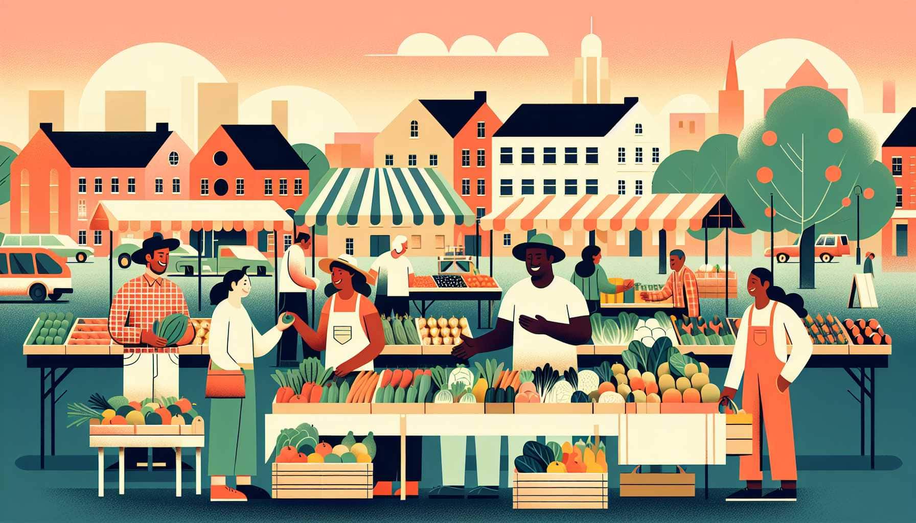 Illustration of community food co-op