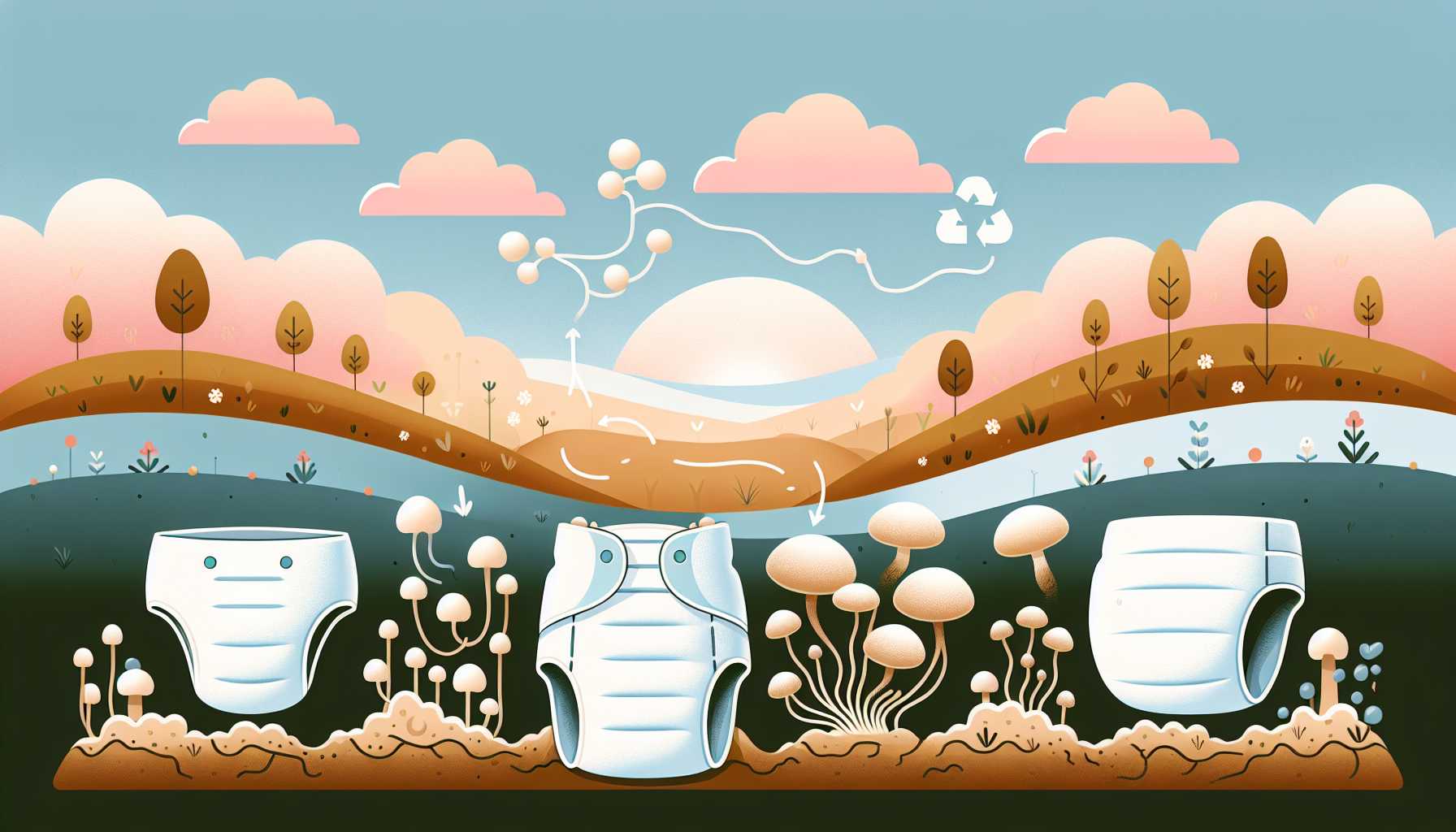 Illustration of eco-friendly diaper transformation