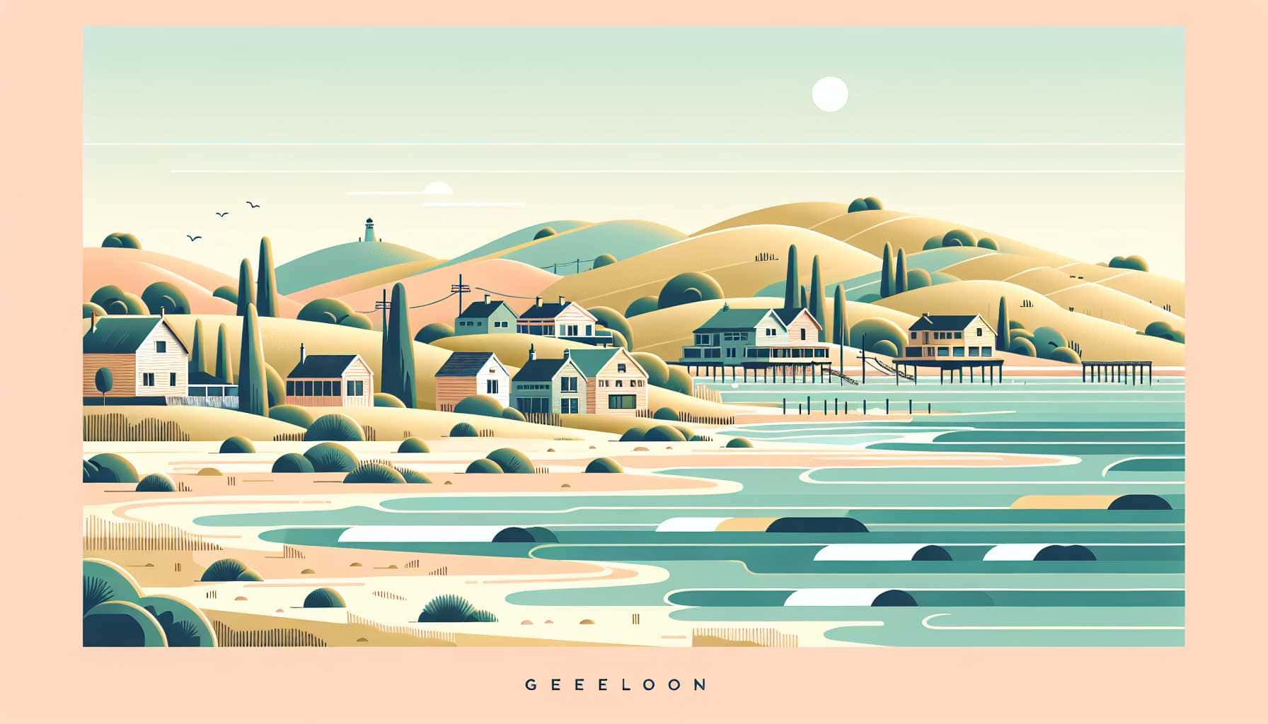 Illustration of a serene coastal view