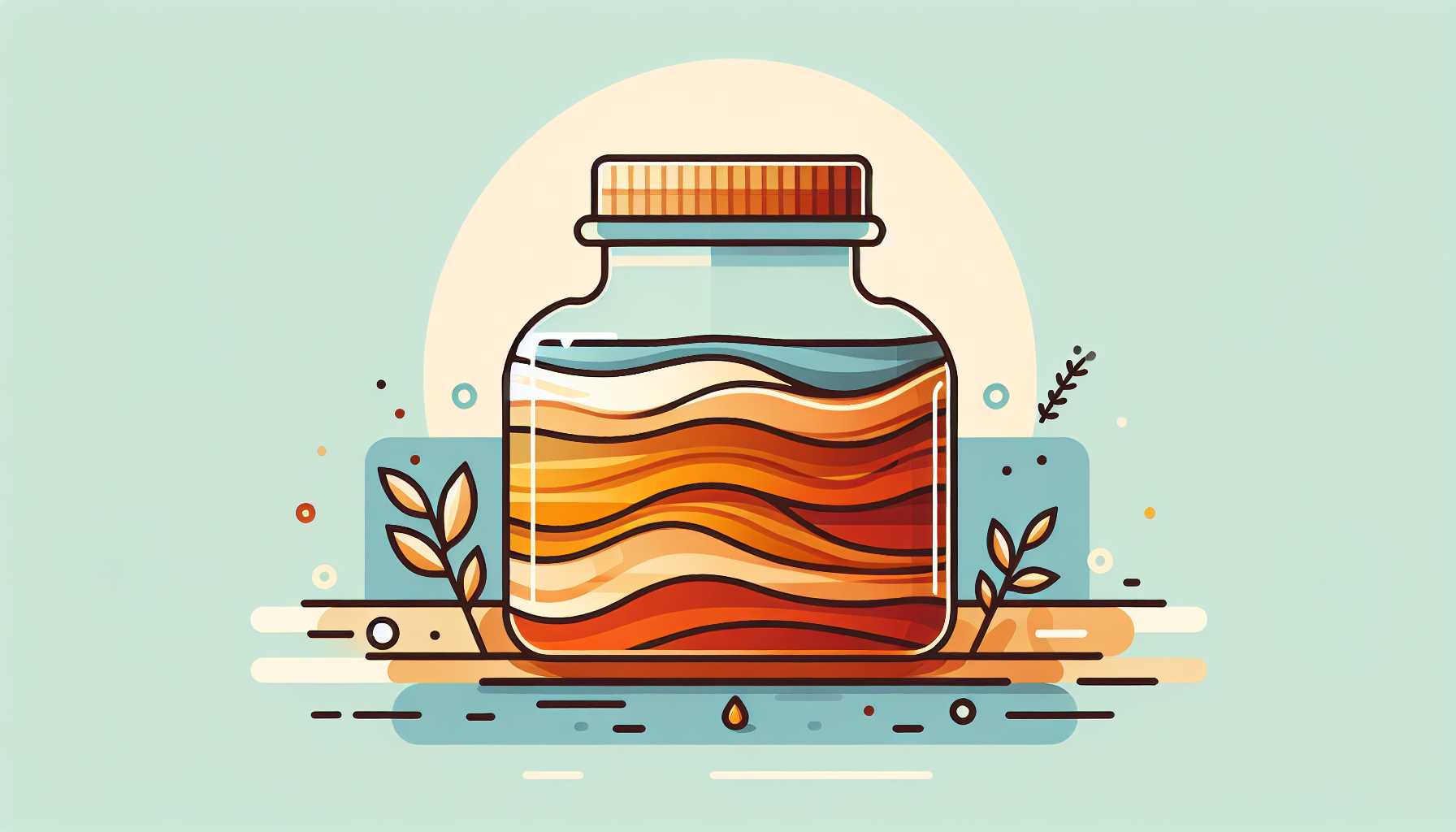 Illustration of a jar with amber liquid