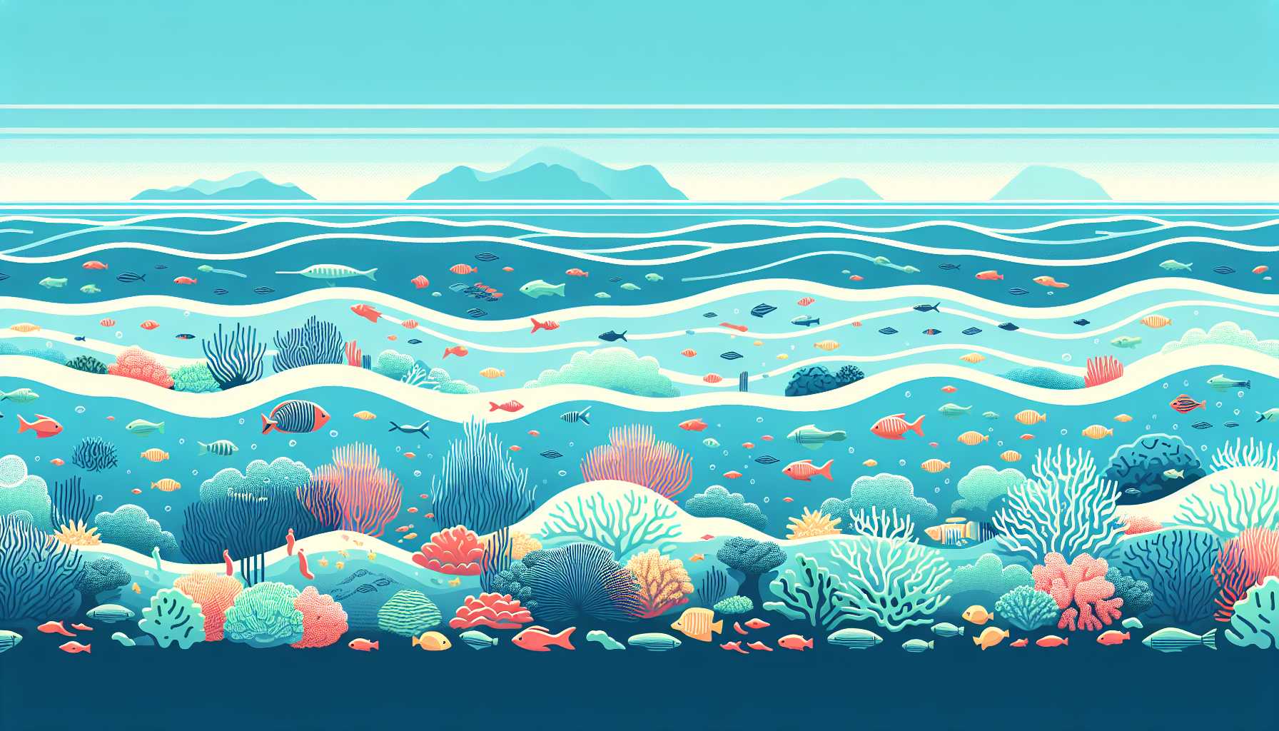 Illustration of vibrant marine life