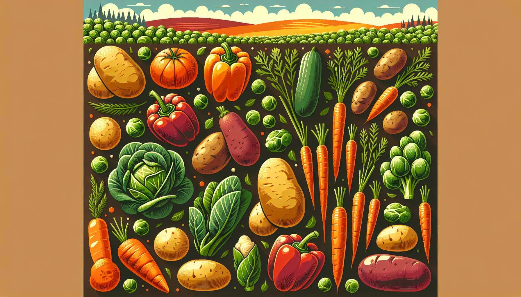 Illustration of various vegetables