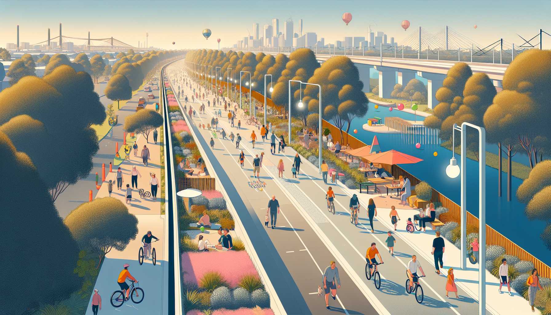 Illustration of car-free corridor