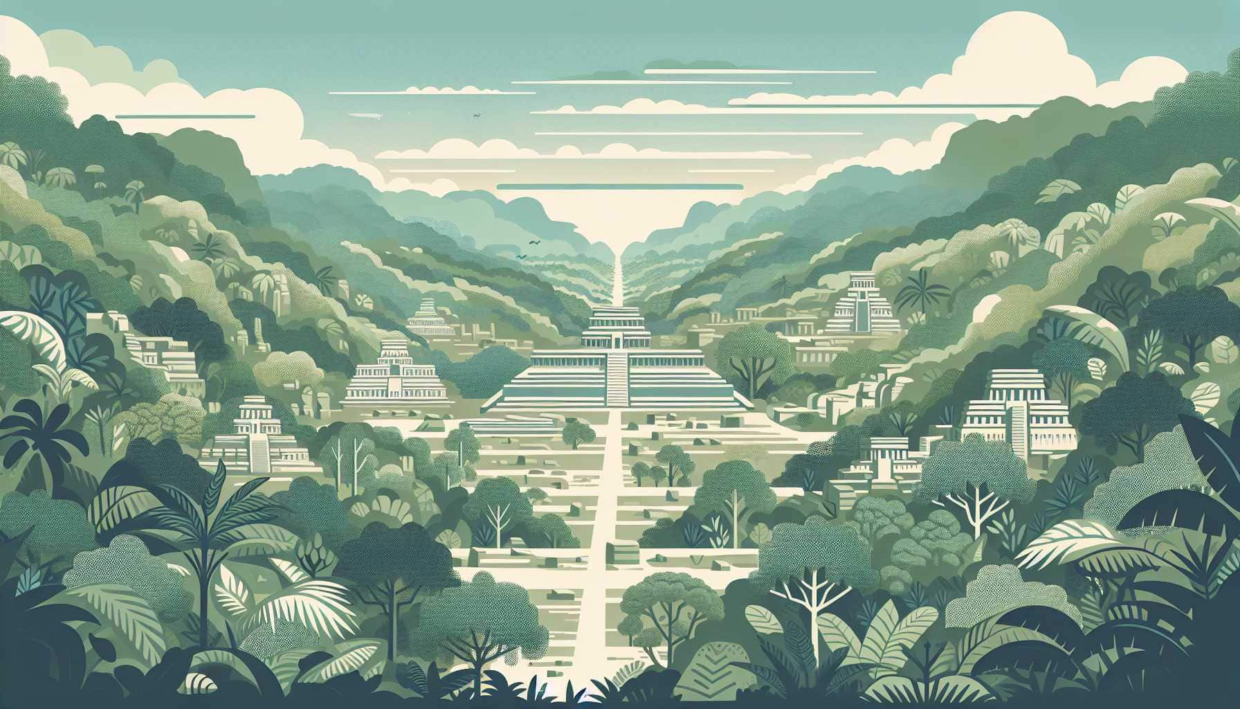 Illustration of ancient city ruins